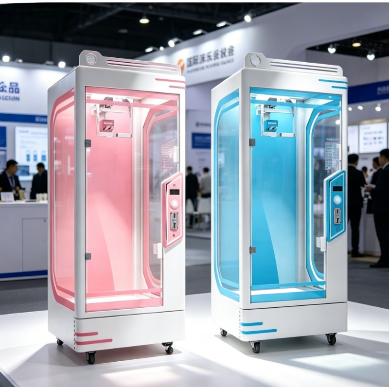 Arcade Toy Claw Vending Machine - เครื่องเกมหยอดเหรียญแบบกำหนดเอง สีชมพู รุ่นดีทีคัท พร้อมตู้จับของรางวัลแบบกรงเล็บ สำหรับของเล่นตุ๊กตาในสถานบันเทิง
