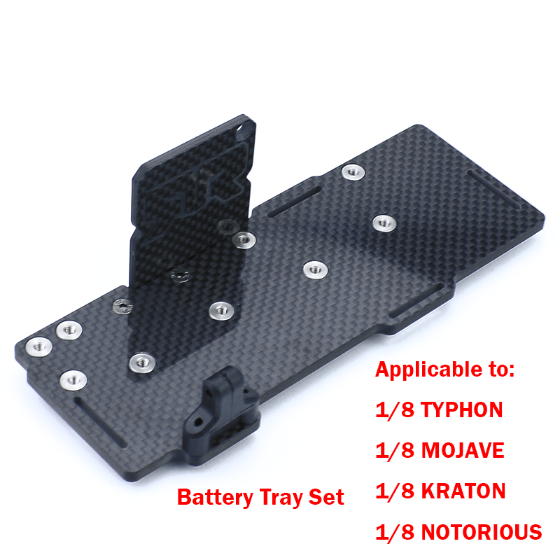 Racing Arcade Cabinet - คาร์บอนไฟเบอร์แบตเตอรี่ชุดถาดแบตเตอรี่กล่องสําหรับ 1/8 ARRMA TYPHON KRATON MOJAVE