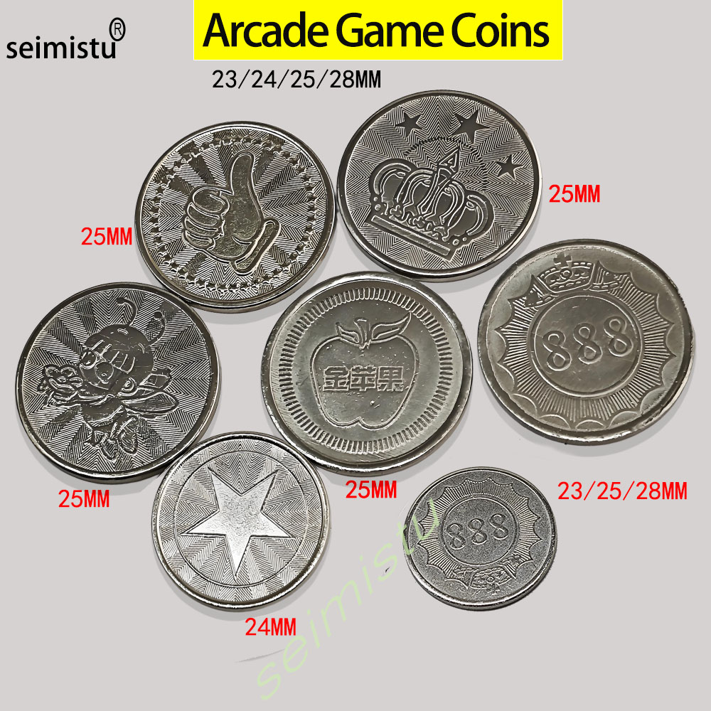 Arcade Toy Claw Vending Machine - เหรียญสแตนเลส 100 ชิ้น ขนาด 23/24/25 มม.